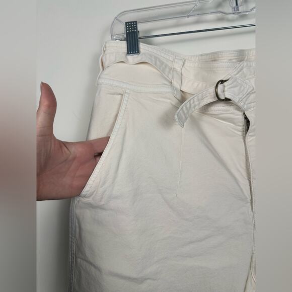 Anthropologie Twill Cream Straight Boyfriend Fit Canvas Size 32/ 14 EUC Ankle - Picture 5 of 7